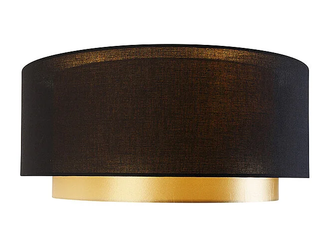Plafonnier moderne noir avec or 50 cm 3 lumières - Drum Duo