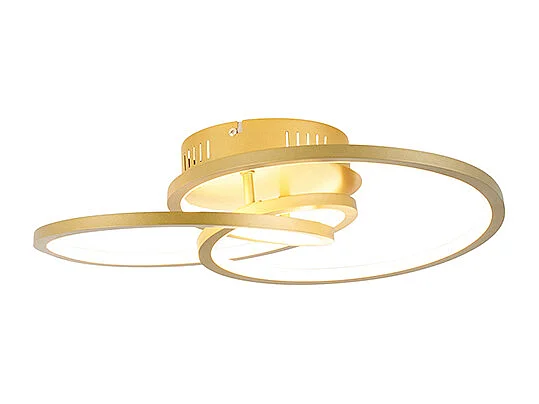 Plafonnier doré 45 cm avec LED 3 étapes dimmable - Rowin