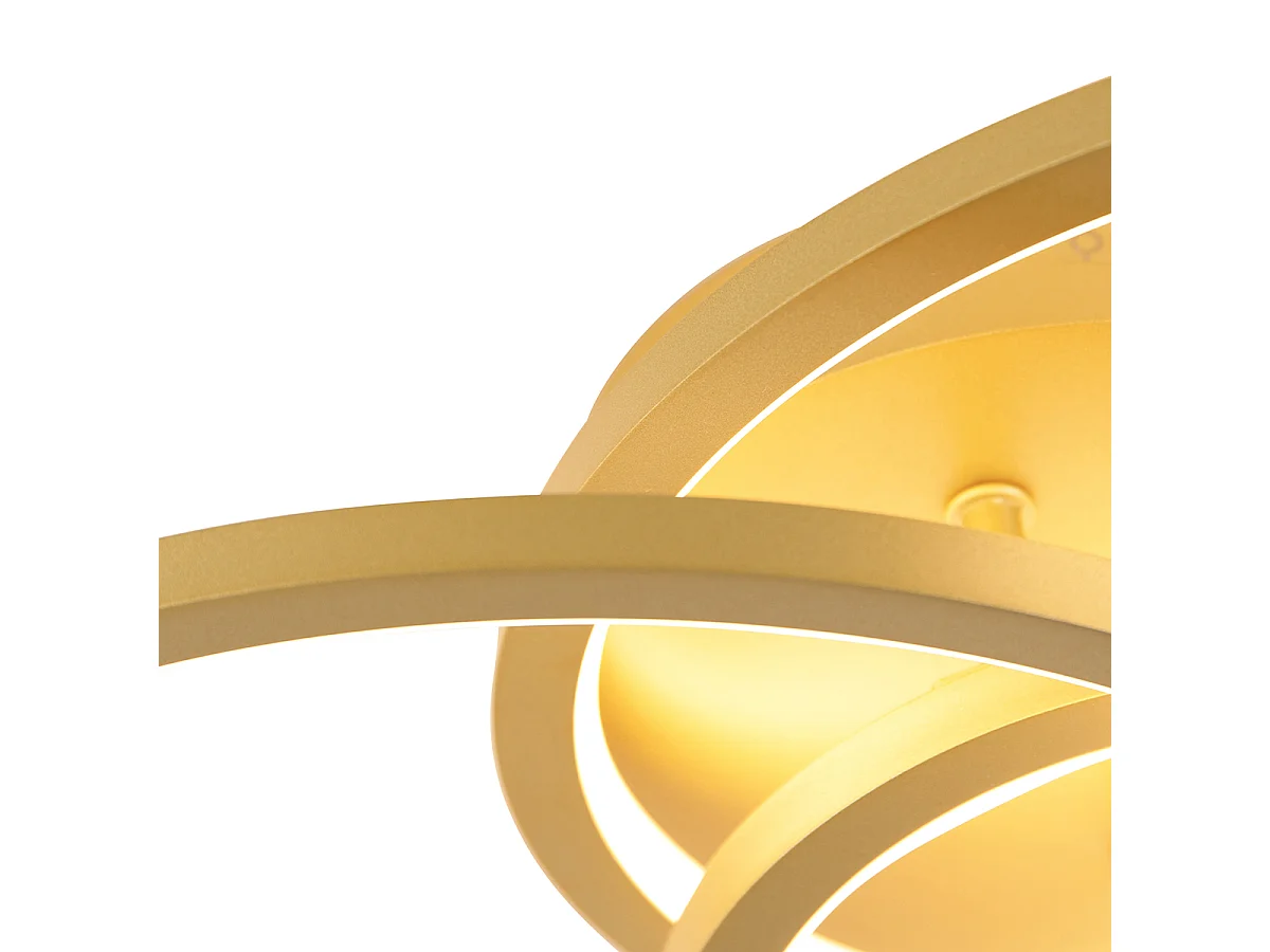 Plafonnier doré 45 cm avec LED 3 étapes dimmable - Rowin