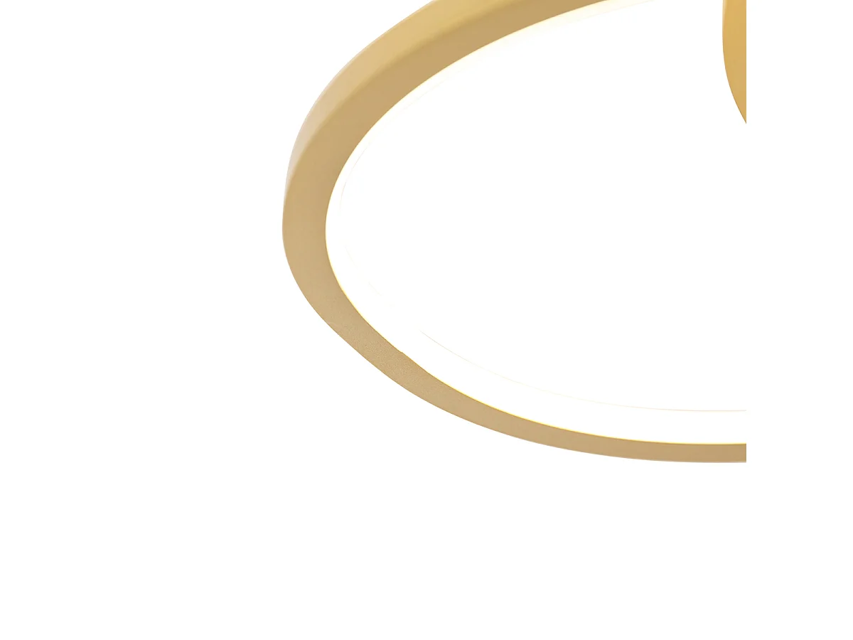 Plafonnier doré 45 cm avec LED 3 étapes dimmable - Rowin