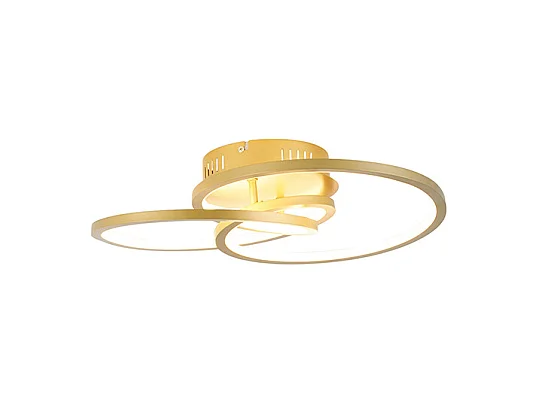 Plafonnier doré 45 cm avec LED 3 étapes dimmable - Rowin