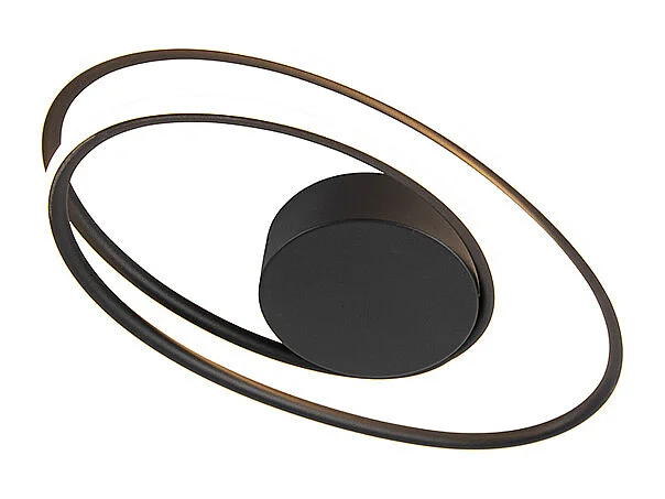 Plafonnier design noir avec LED à 3 niveaux de luminosité - Rowan