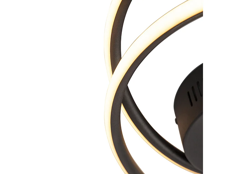 Plafonnier design noir avec LED 3 étapes dimmable - Rowan