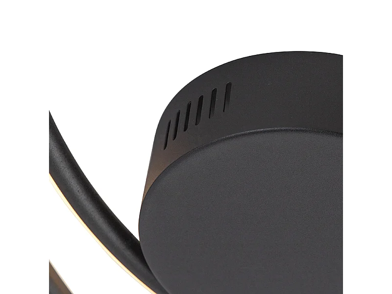 Plafonnier design noir avec LED à 3 niveaux de luminosité - Rowan