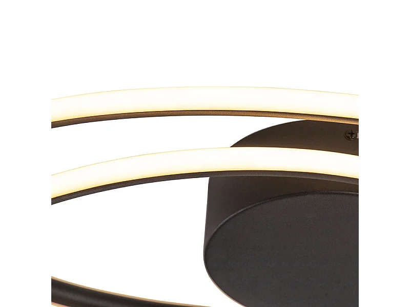 Plafonnier design noir avec LED à 3 niveaux de luminosité - Rowan