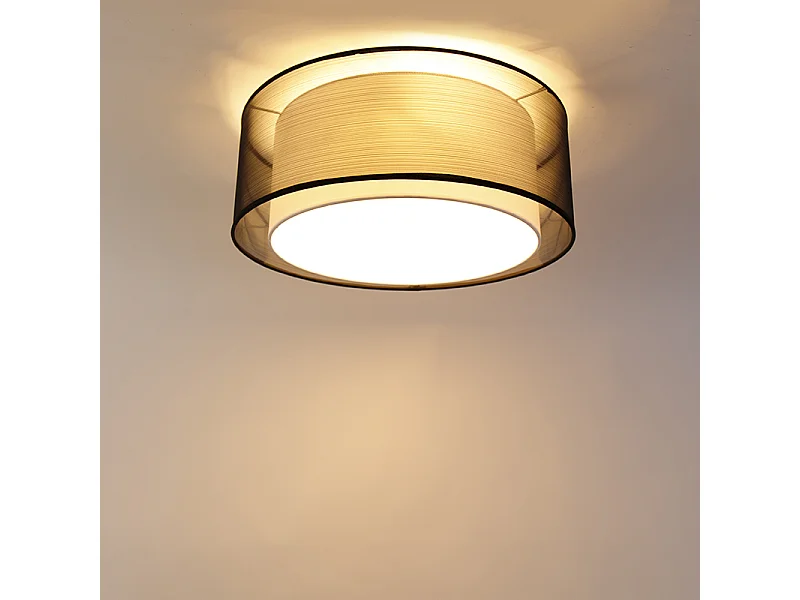 Plafonnier moderne noir et blanc 50 cm 3 lumières - DRUM DUO
