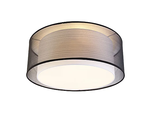Plafonnier moderne noir et blanc 50 cm 3 lumières - DRUM DUO