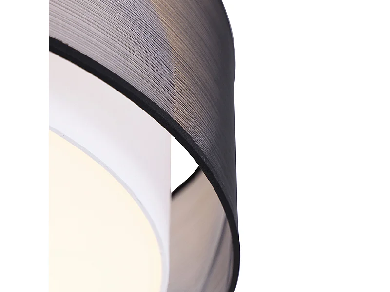 Plafonnier moderne noir avec blanc 50 cm 3 lumières - Drum Duo