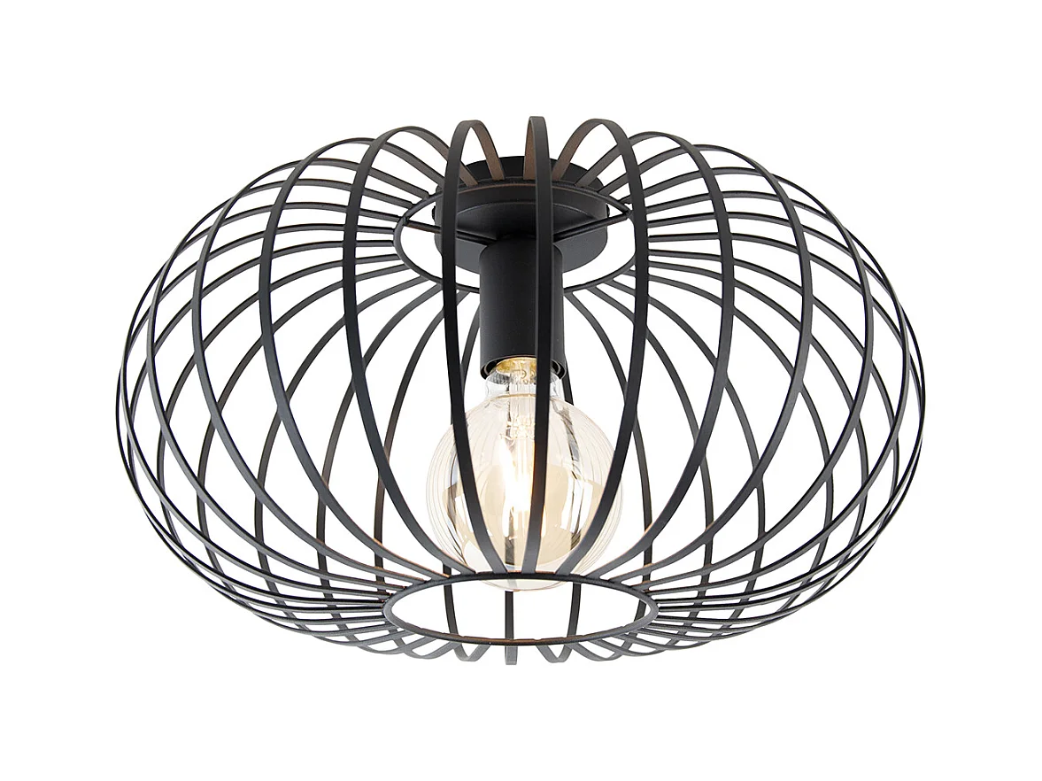 Plafonnier intelligent noir 39 cm avec Wifi G95 - Johanna