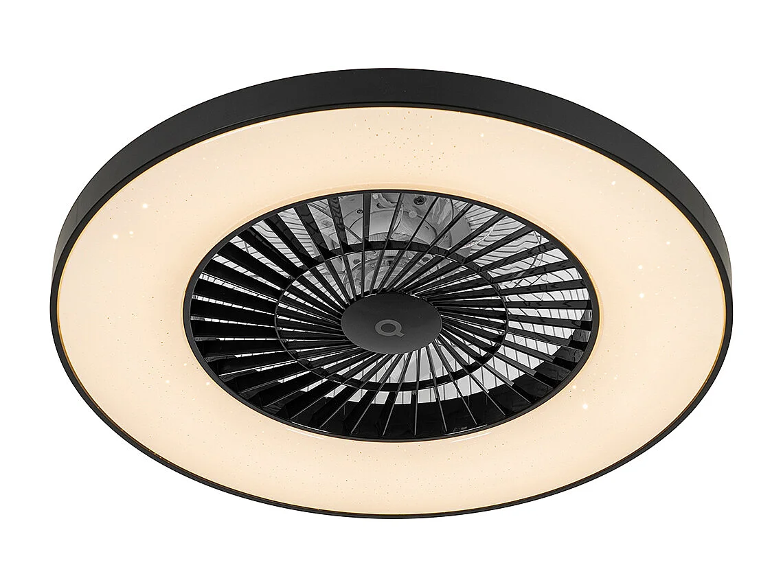 Ventilateur de plafond intelligent noir avec effet étoile dimmable - Climo