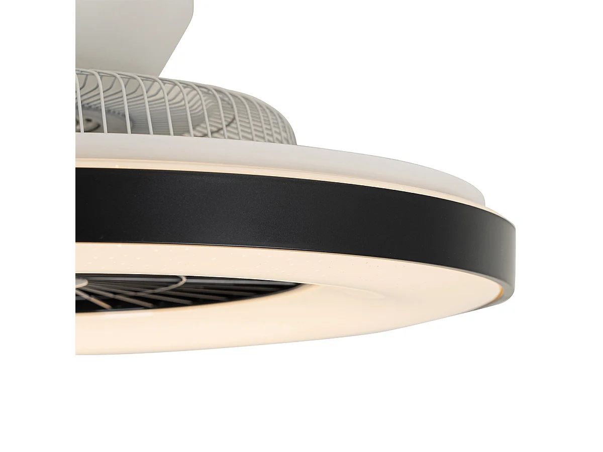 Ventilateur de plafond intelligent noir avec effet étoile dimmable - Climo