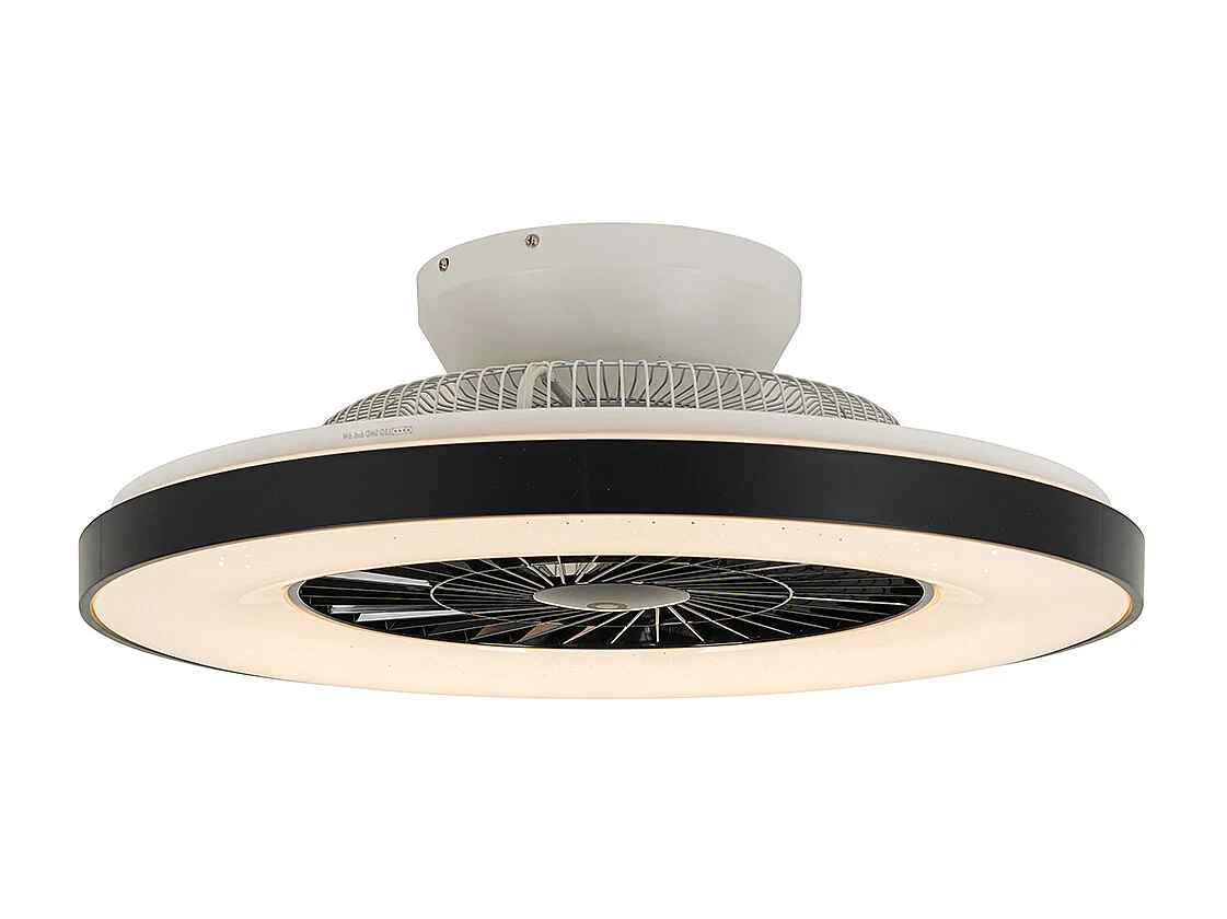 Ventilateur de plafond intelligent noir avec effet étoile dimmable - Climo