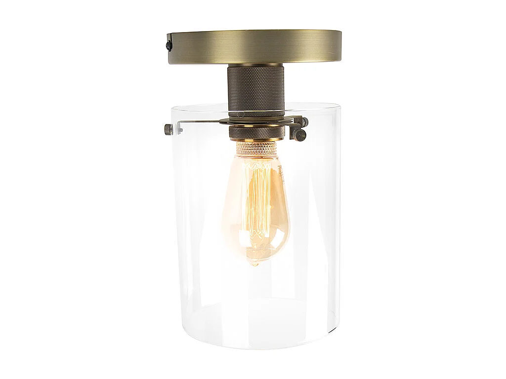 Plafonnier moderne bronze et verre - Dôme