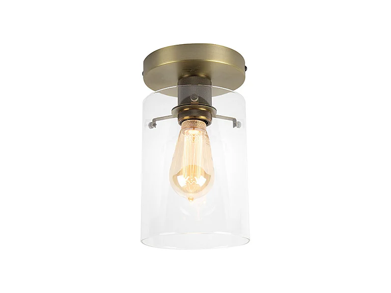 Plafonnier moderne bronze et verre - Dôme