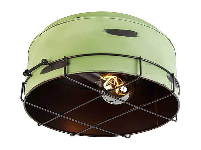 Plafonnier industriel vert 35 cm - Barril