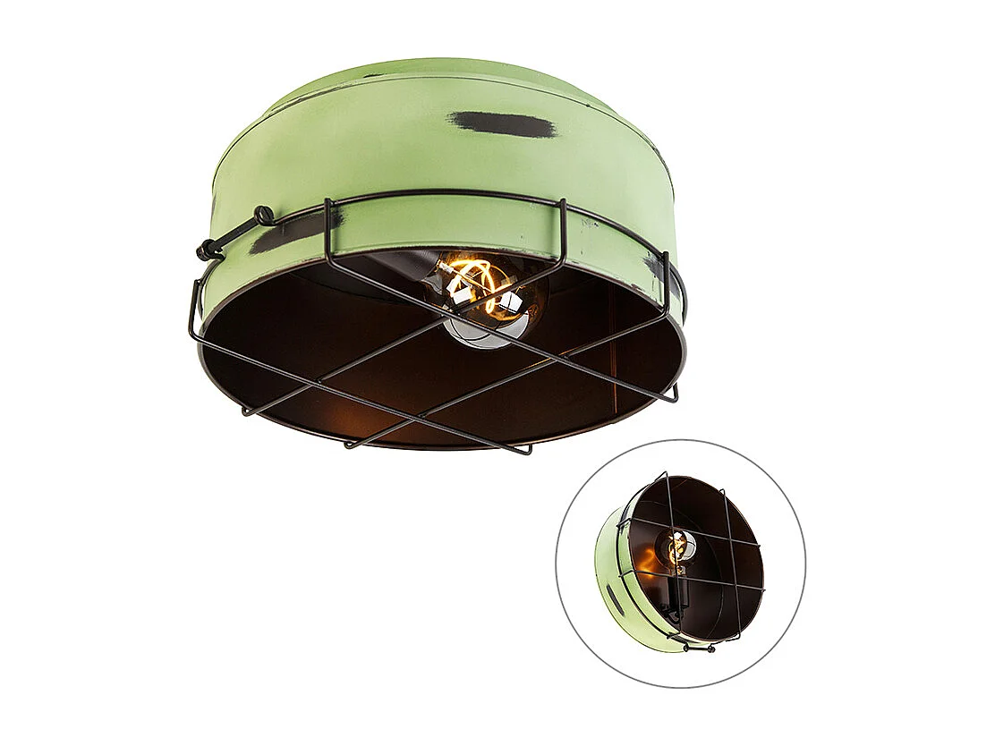 Plafonnier industriel vert 35 cm - Barril
