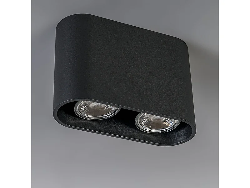 Lot de 2 spots modernes noir - Ronda duo