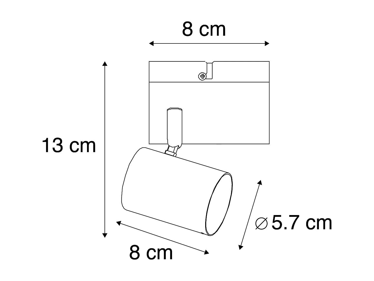 Spot moderne blanc orientable carré - Jeana