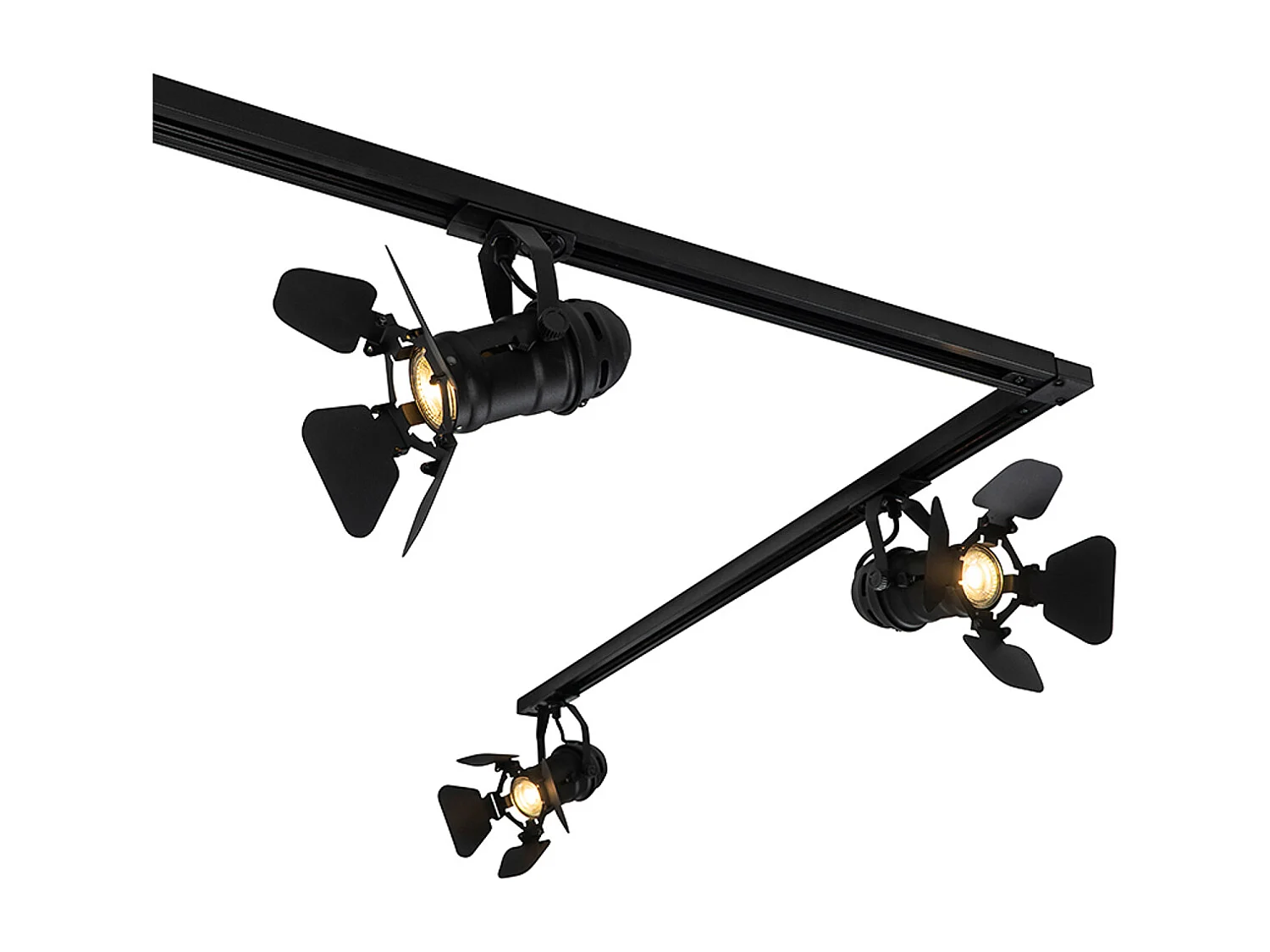 Système sur rail intelligent noir 5 lumières avec Wifi GU10 - Movie