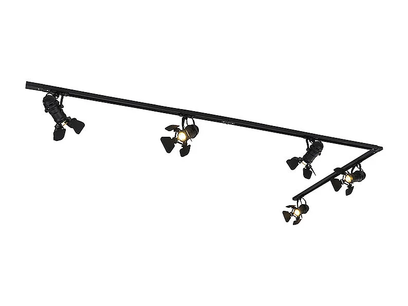 Système sur rail intelligent noir 5 lumières avec Wifi GU10 - Movie