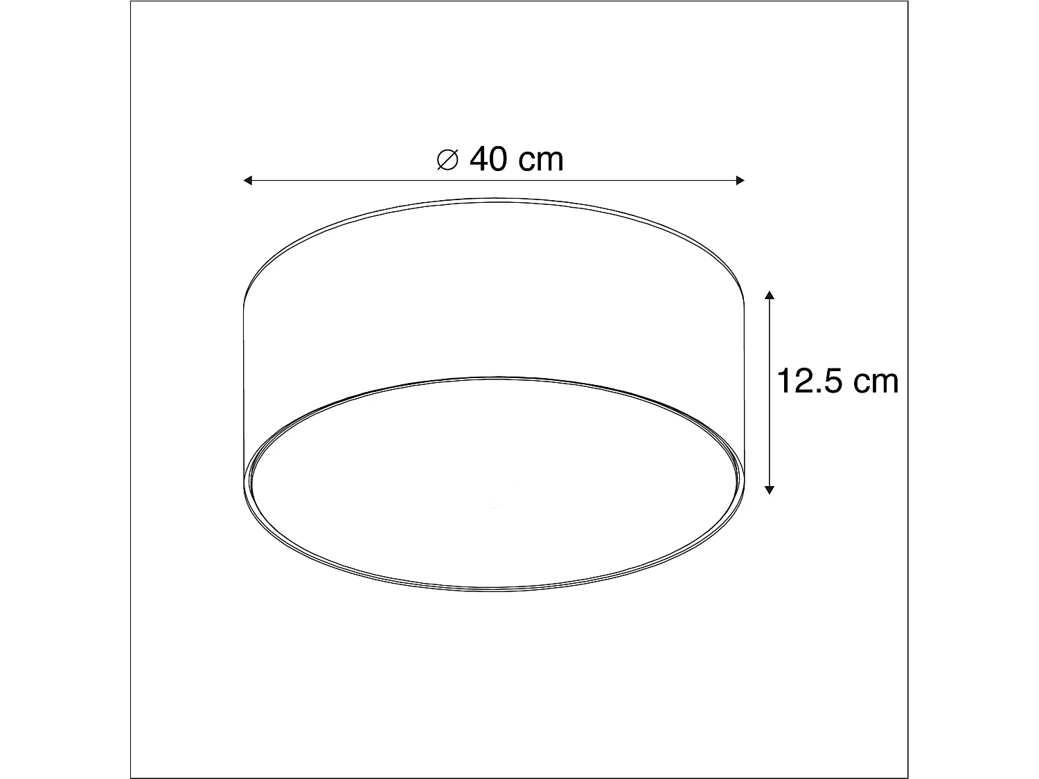 Plafonnier noir 40 cm avec LED intégrée - Drum LED