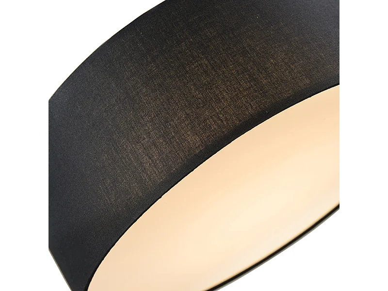 Plafonnier noir 40 cm avec LED intégrée - Drum LED