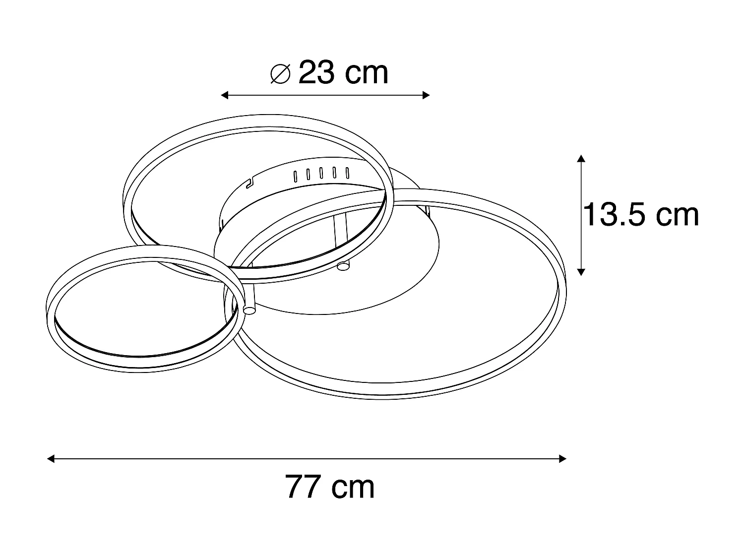 Plafonnier moderne en acier avec LED et variateur - Rondas
