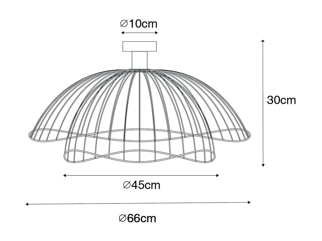 Plafonnier design bronze avec double abat-jour 45cm - Pua