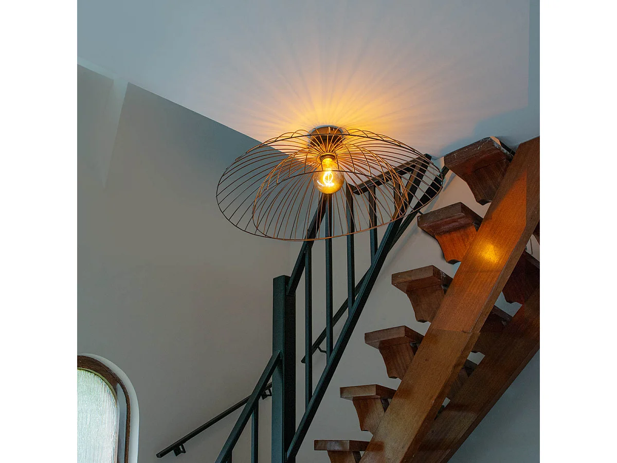 Plafonnier design bronze 45 cm - Pua