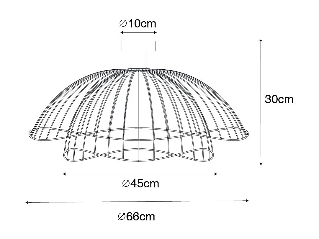 Plafonnier design bronze 45 cm - Pua