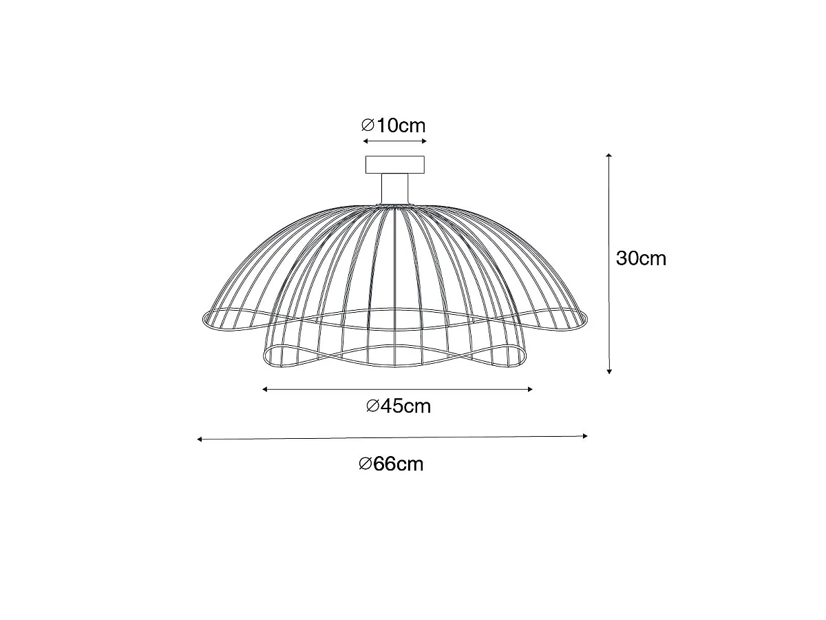 Plafonnier design bronze 45 cm - Pua