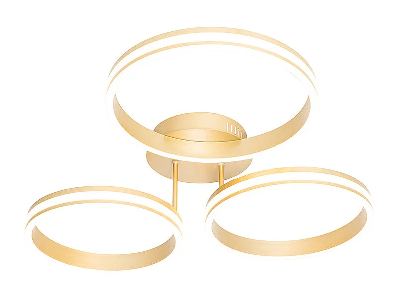 Plafonnier laiton avec LED 3 niveaux de luminosité 3 lumières - Navara