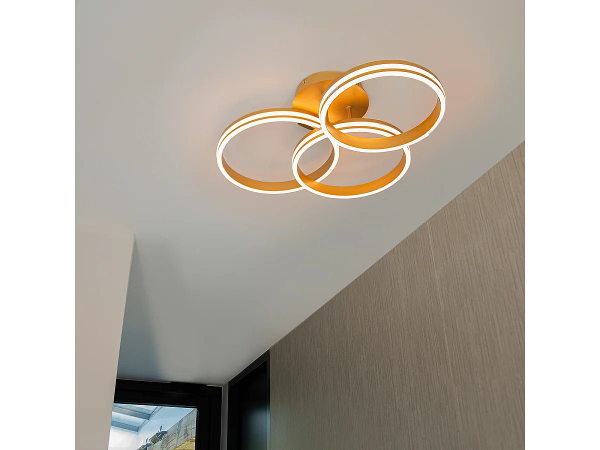 Plafonnier laiton avec LED 3 niveaux de luminosité 3 lumières - Navara