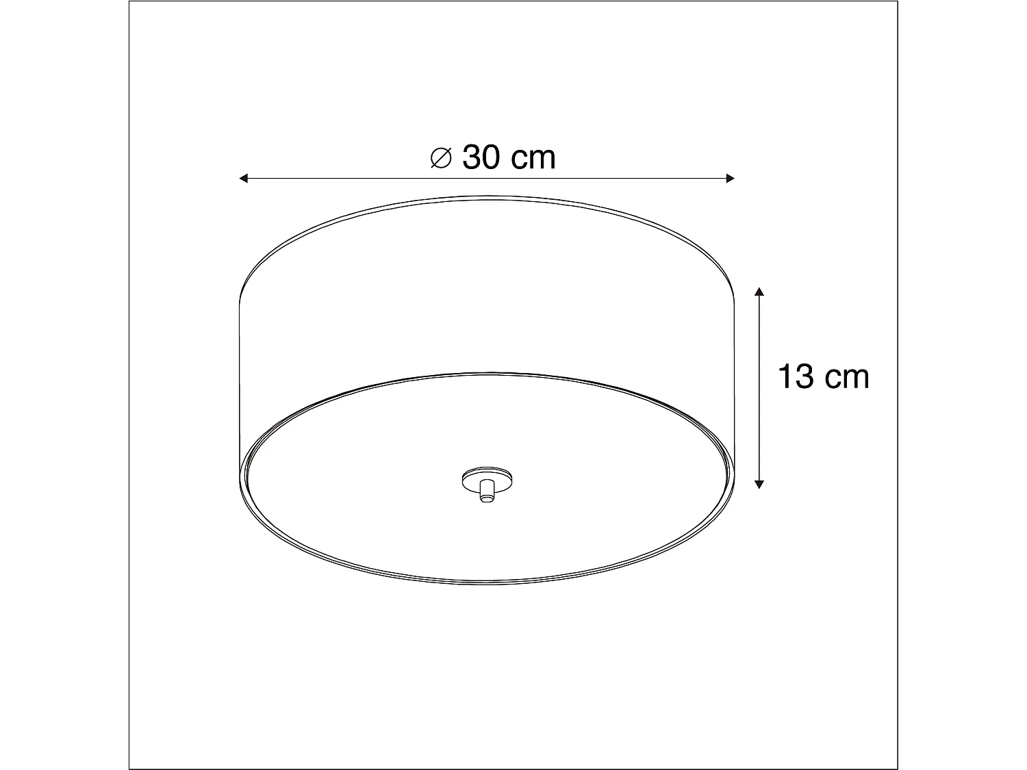 Plafonnier Country blanc 30 cm - Tambour