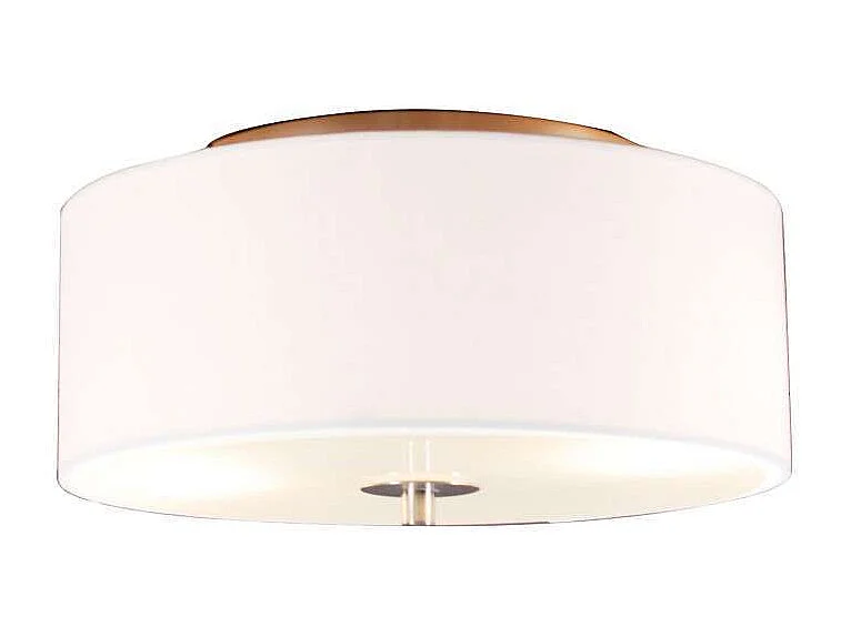 Plafonnier rond rustique blanc 30 cm - Drum