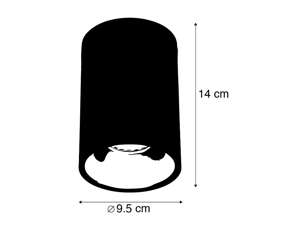 Spot moderne noir avec or GU10 50mm - Deep