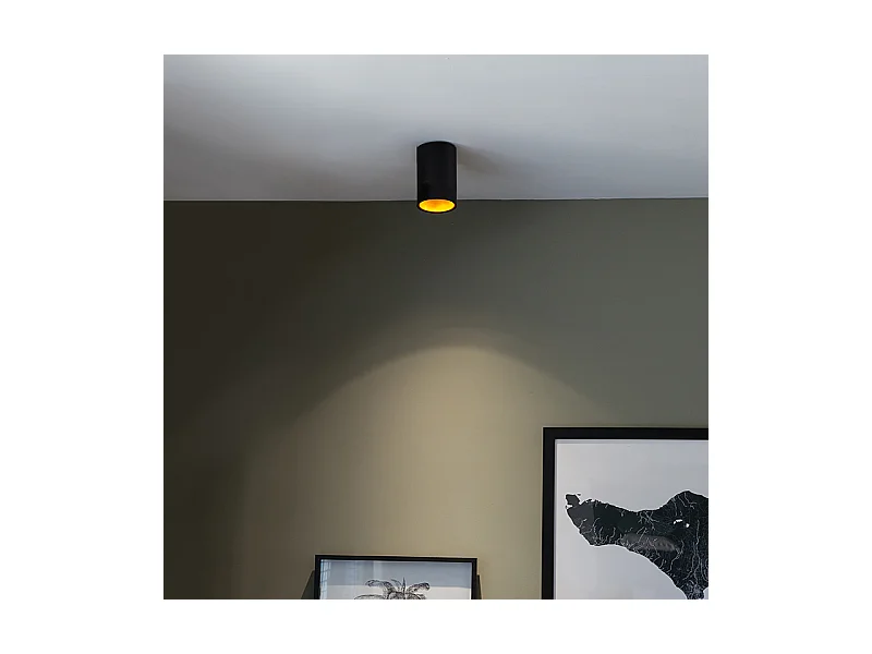 Spot moderne noir avec or GU10 50mm - Deep