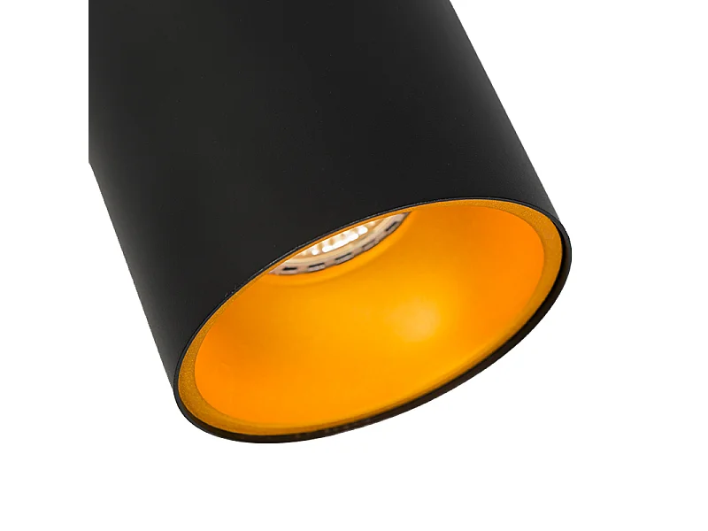 Spot moderne noir avec or GU10 50mm - Deep