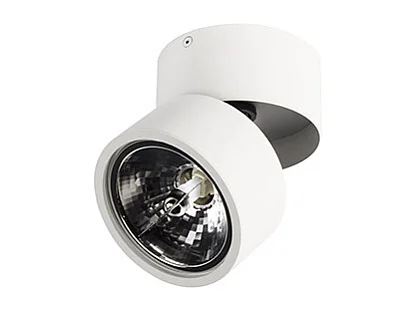 Lot de 2 spots modernes blancs ronds orientables - Go Nine