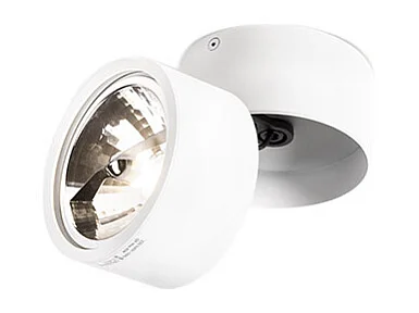 Lot de 2 spots modernes blancs ronds orientables - Go Nine