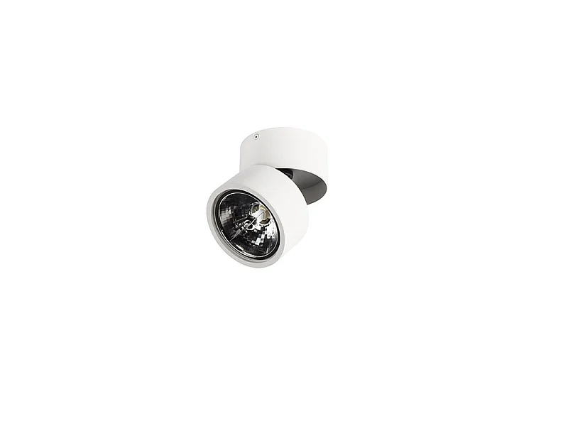 Lot de 2 spots modernes blancs ronds orientables - Go Nine