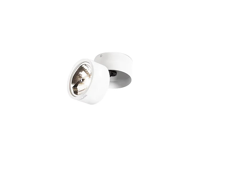 Lot de 2 spots modernes blancs ronds orientables - Go Nine