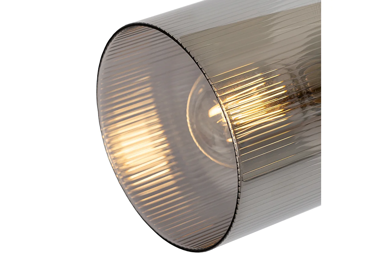 Spot de plafond noir avec verre fumé 4 lumières orientable - Laura