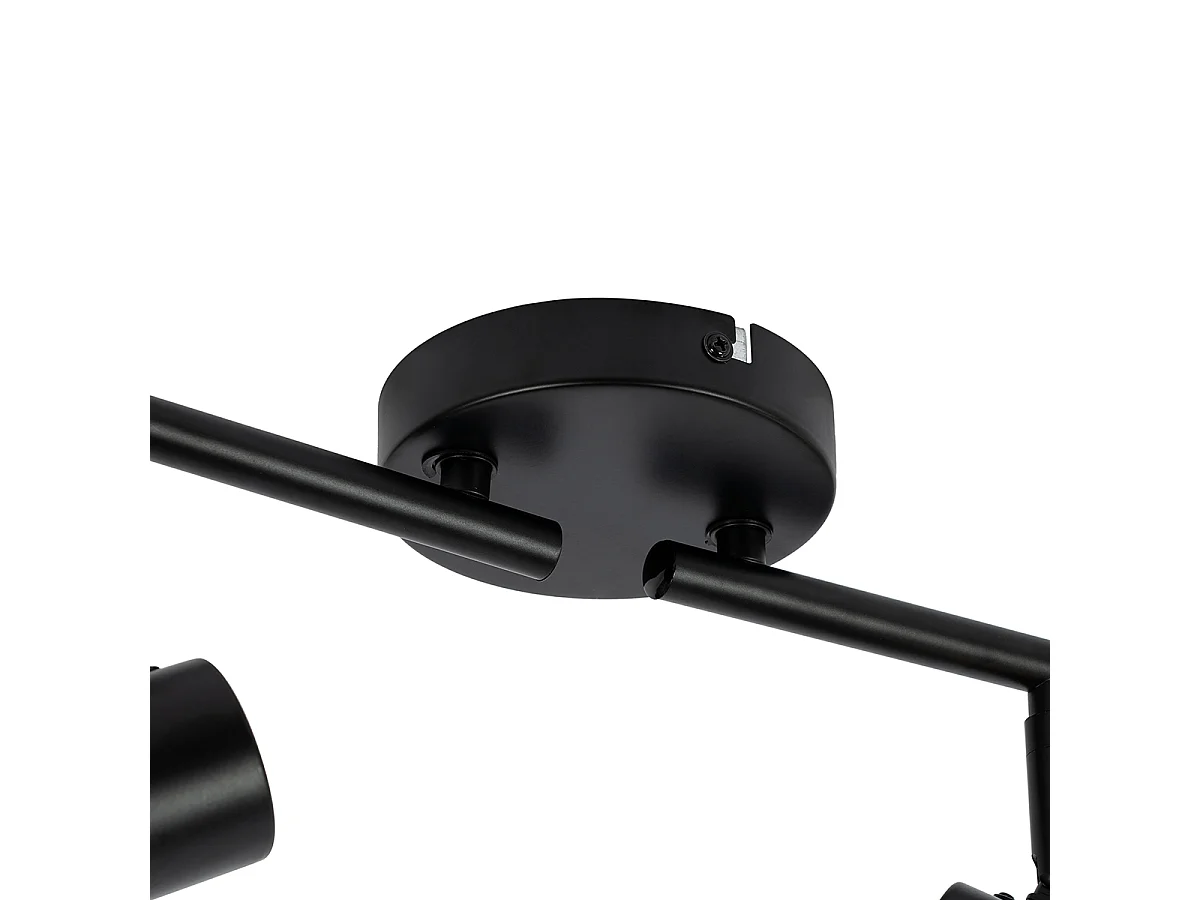 Spot de plafond noir avec verre fumé 4 lumières orientables - Laura