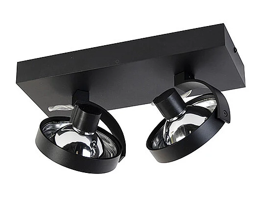 Spot design noir orientable 2 lumières - Go