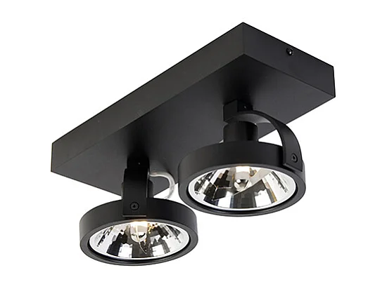 Spot design noir orientable 2 lumières - Go