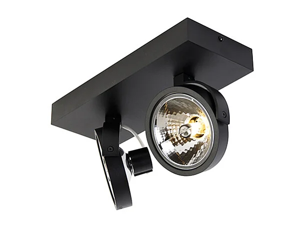 Spot design noir orientable 2 lumières - Go