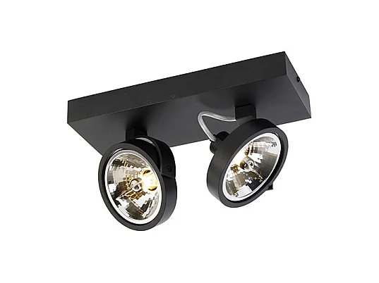 Spot design noir orientable 2 lumières - Go
