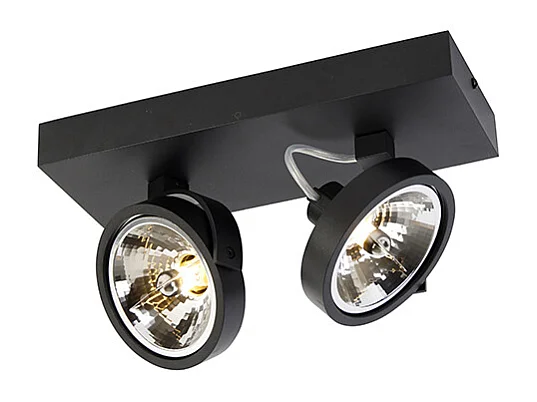 Spot design noir orientable 2 lumières - Go