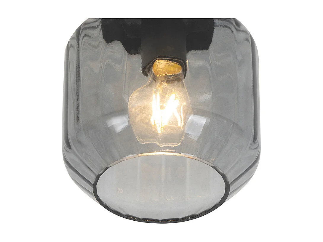 Plafonnier moderne noir avec verre fumé - Stiklo